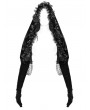Eva Lady Black Gothic Flower Fringed Velvet Hooded Cloak for Women