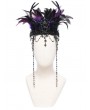 Eva Lady Black and Purple Gothic Feather Beaded Crown Headdress