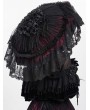 Eva Lady Black and Red Gothic Victorian Floral Lace Umbrella