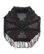 Eva Lady Black and Red Gothic Retro Bead Chain Tassel Umbrella