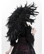 Eva Lady Black Gothic Vintage Ruched Feather Umbrella