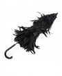 Eva Lady Black Gothic Vintage Ruched Feather Umbrella