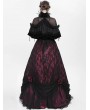 Eva Lady Black Gothic Feather Mesh Spliced Velvet Short Cape for Women