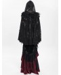 Eva Lady Black Gothic Floral Embroidered Feather Hooded Cloak for Women