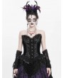 Eva Lady Black Gothic Beaded Lace Victorian Overbust Corset Top for Women