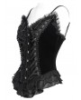 Eva Lady Black Gothic Beaded Lace Victorian Overbust Corset Top for Women