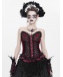 Eva Lady Red Gothic Beaded Lace Victorian Overbust Corset Top for Women