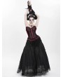 Eva Lady Red Gothic Beaded Lace Victorian Overbust Corset Top for Women