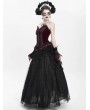 Eva Lady Red Gothic Beaded Lace Victorian Overbust Corset Top for Women