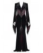 Eva Lady Black and Red Gothic Embroidered Velvet Long Fishtail Dress Coat