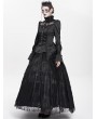 Eva Lady Black Vintage Gothic Jacquard Lace Paneled Long Sleeve Shirt for Women