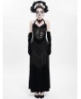 Eva Lady Black Sexy Gothic Halter Ruched Hollow Out Velvet Maxi Dress