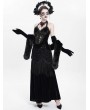 Eva Lady Black Sexy Gothic Halter Ruched Hollow Out Velvet Maxi Dress