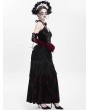 Eva Lady Black and Red Sexy Gothic Halter Ruched Hollow Out Velvet Maxi Dress