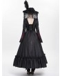 Eva Lady Red Vintage Gothic Embroidered Lace Ruffled Bell Long Sleeve Maxi Dress