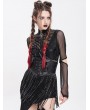 Devil Fashion Black Gothic Punk Studded Tassel Underbust Girdle