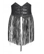 Devil Fashion Black Gothic Punk Studded Tassel Underbust Girdle