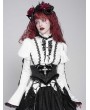 Devil Fashion Black Gothic Cross Embroidery Ruffle Underbust Girdle