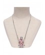 Devil Fashion Silver and Red Gothic Skeleton Pearl Pendant Necklace