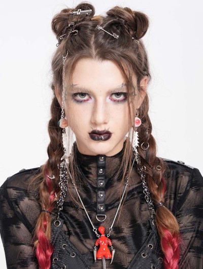 Devil Fashion Red Gothic Punk Bondage Pendant Necklace