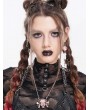 Devil Fashion Silver Gray Gothic Demon Crystal Pendant Necklace