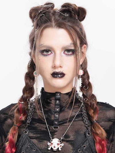 Devil Fashion White Gothic Demon Crystal Pendant Necklace