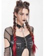 Devil Fashion Black Gothic Skull Chain Pendant Faux Leather Choker