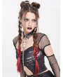 Devil Fashion Black Gothic Skull Chain Pendant Faux Leather Choker
