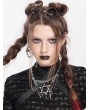 Devil Fashion Silver Punk Pentagram Pendant Layered Chain Necklace