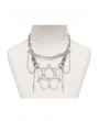 Devil Fashion Silver Punk Pentagram Pendant Layered Chain Necklace