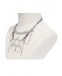 Devil Fashion Silver Punk Pentagram Pendant Layered Chain Necklace