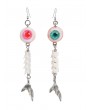 Devil Fashion Silver Eyeball Bead Mermaid Earrings