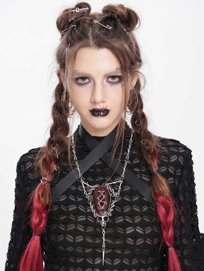 Devil Fashion Silver Retro Cross Chain Pendant Necklace