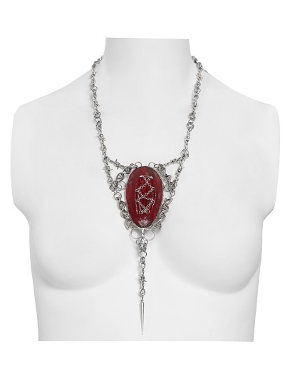 Devil Fashion Silver Retro Cross Chain Pendant Necklace