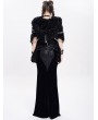 Devil Fashion Black Gothic Punk Chain Faux Fur Short Hooded Cloak for Women