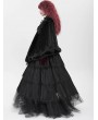 Devil Fashion Black Gothic Rose Feather Loose Faux Fur Cape for Women