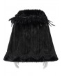 Devil Fashion Black Gothic Rose Feather Loose Faux Fur Cape for Women
