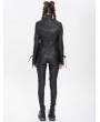 Devil Fashion Black Gothic Punk Irregular Lace-Up Short Jacket for Women