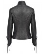 Devil Fashion Black Gothic Punk Irregular Lace-Up Short Jacket for Women