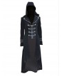 Pentagramme Black Velvet Gothic Hooded Long Coat for Women