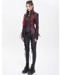 Devil Fashion Red Gothic Punk Irregular Lace-Up Short Jacket for Women