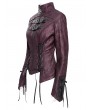 Devil Fashion Red Gothic Punk Irregular Lace-Up Short Jacket for Women