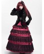Devil Fashion Black Gothic Retro Faux Fur Trim Leather Short Jacket for Women