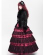 Devil Fashion Black Gothic Retro Faux Fur Trim Leather Short Jacket for Women