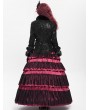 Devil Fashion Black Gothic Retro Faux Fur Trim Leather Short Jacket for Women