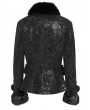 Devil Fashion Black Gothic Retro Faux Fur Trim Leather Short Jacket for Women