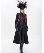 Devil Fashion Black Punk Military Gothic Fitted Long Jacket for Women