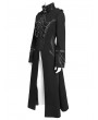 Devil Fashion Black Punk Military Gothic Fitted Long Jacket for Women