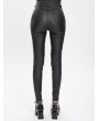 Devil Fashion Black Gothic Punk Lace-Up Slim Fitted Pants for Women