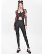 Devil Fashion Black Gothic Punk Lace-Up Slim Fitted Pants for Women